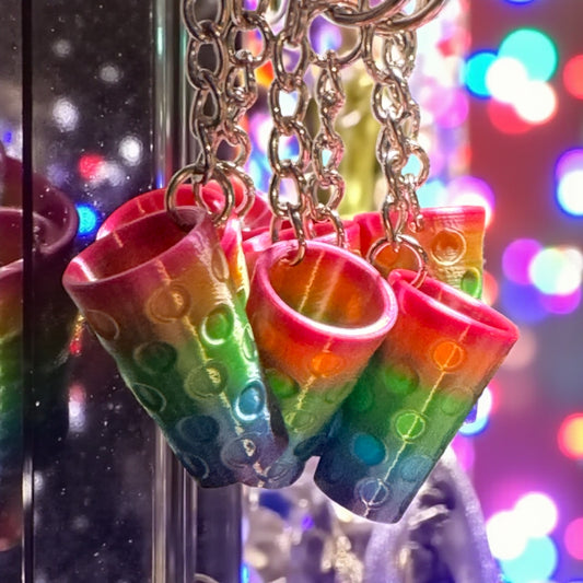 Regenbogen Dubbeglas-Anhänger offen - Pfälzer Kultur in 3D-Druck