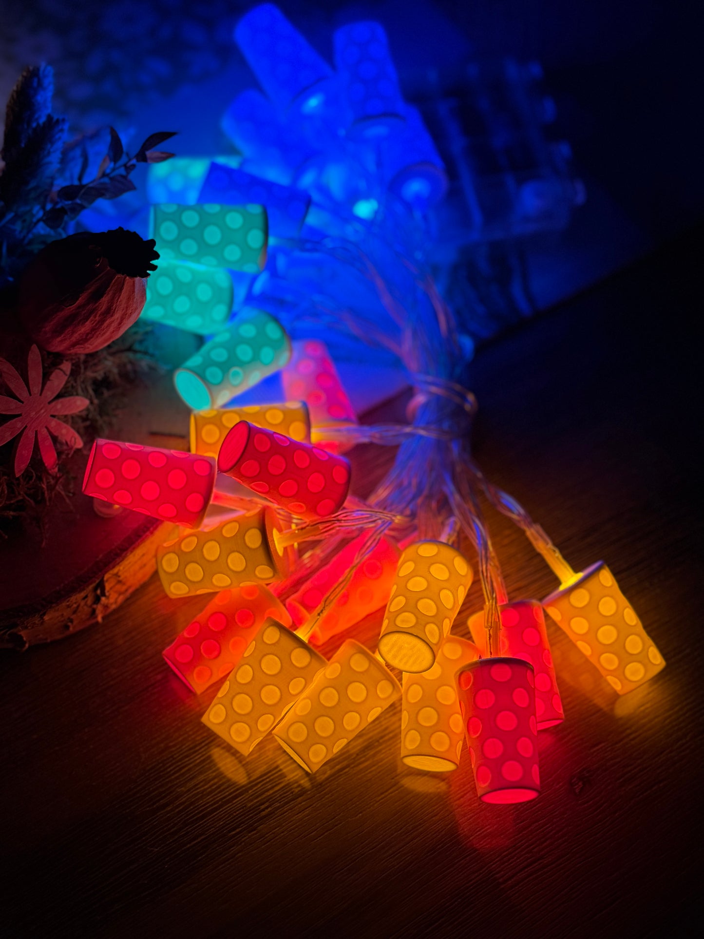 Dubbeglas Lichterkette – Solarbetriebene Bunte LEDs mit Verschiedenen Modi