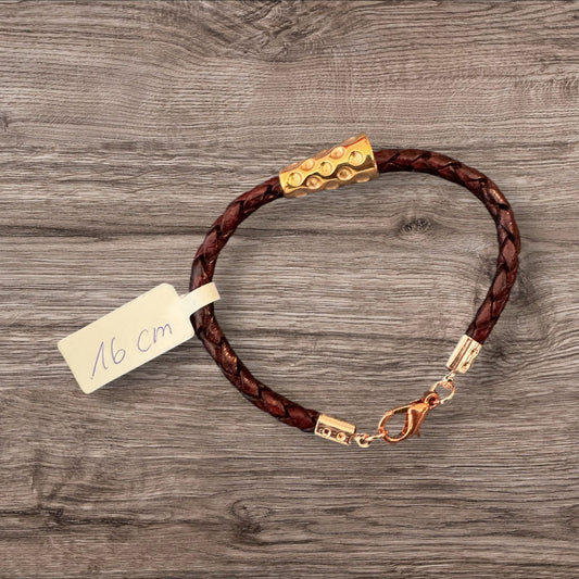 Dubbeglas Armband Edelstahl /Rosogold