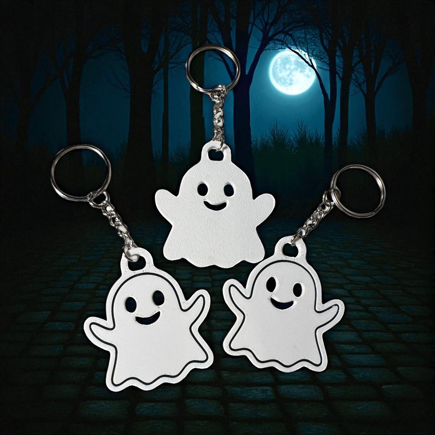 Geist Schlüsselanhänger – 3D-gedruckt, stylisch & perfekt für Halloween