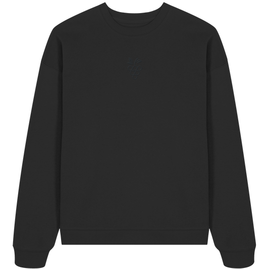 Organic Oversize Sweatshirt (Stick) Traube Schwarz