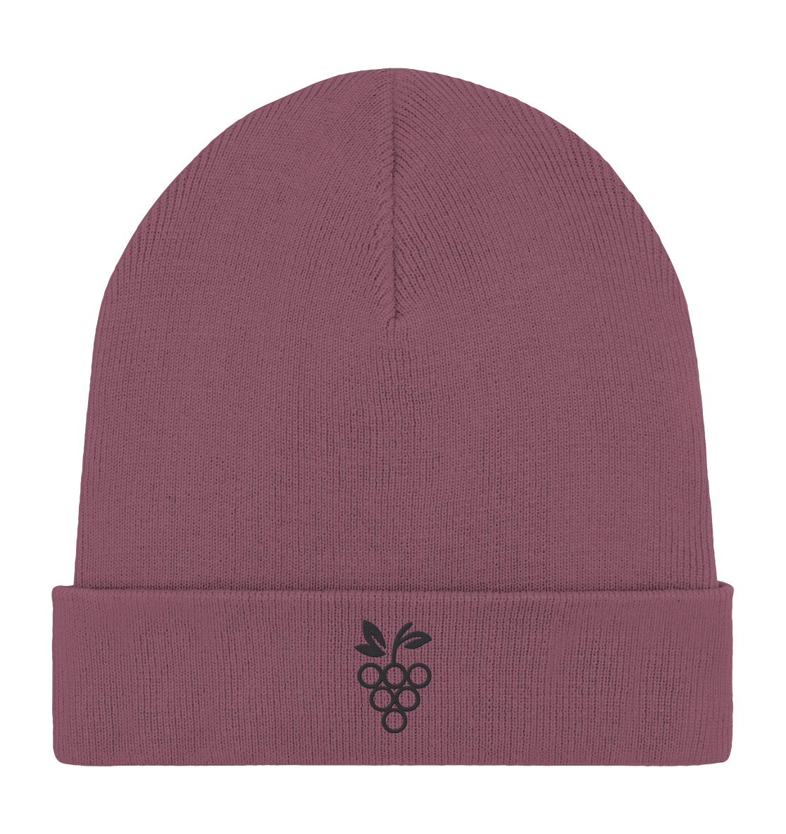 Organic Rib Beanie Traube Schwarz