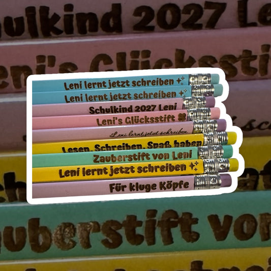 Personalisierter Bleistift mit Gravur | Schulkind 2026 | Geschenk zur Einschulung | Name graviert | Schultüte | Mitgebsel Schule