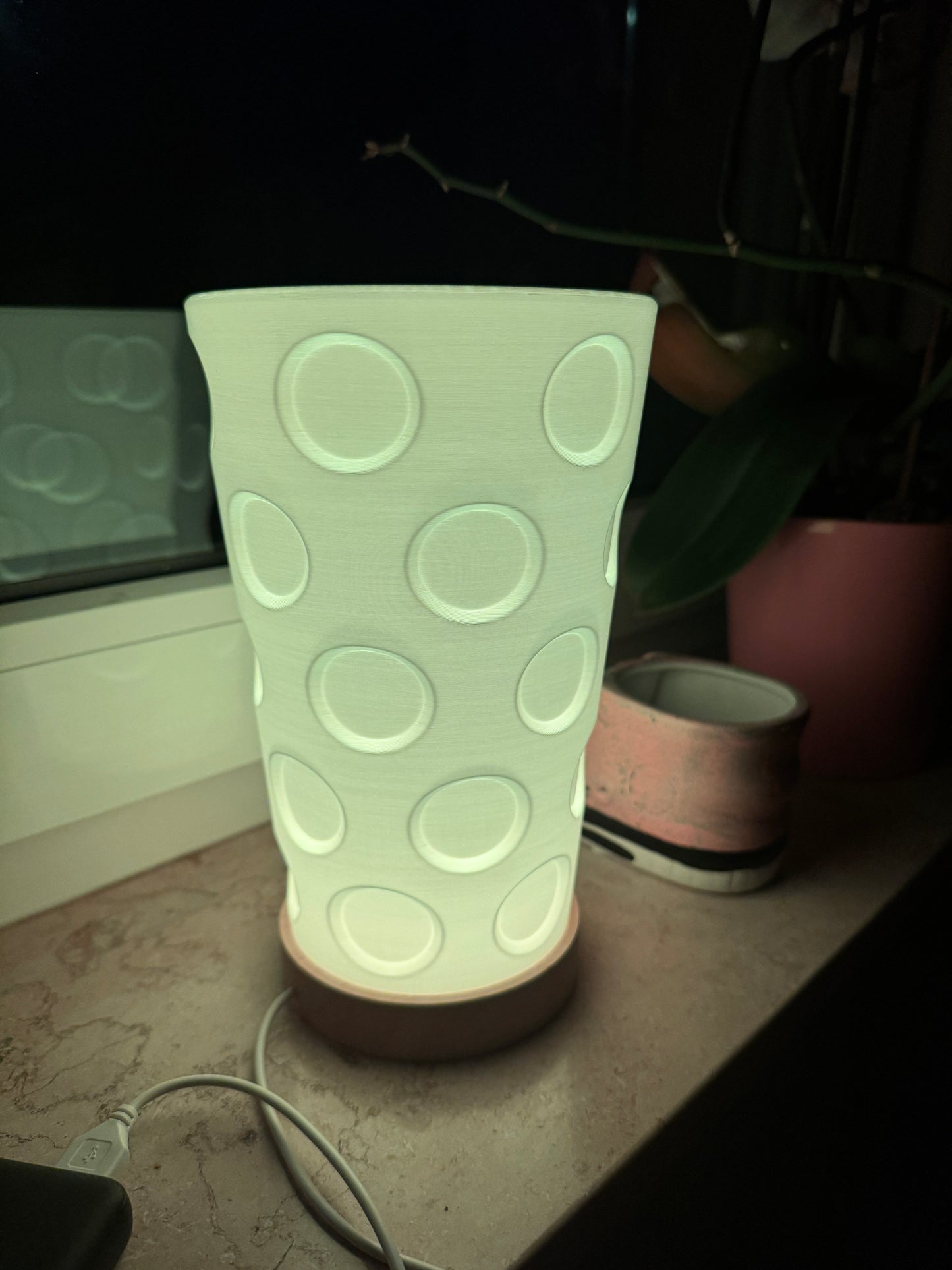 Dubbeglas-LED-Lampe USB betrieben