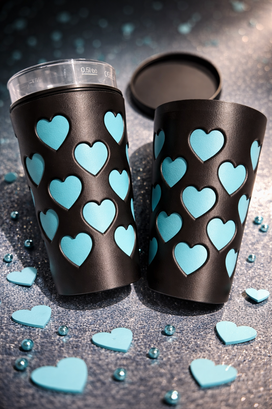 Dubbeglas Herz Box / Transportbox 0.5l PLA