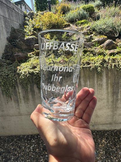 Dubbeglas 0,5l BÖ Klar mit Gravur nach Vorlage