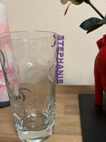 Namensschild für Wein, Dubbeglas usw. ( Arial Black  )