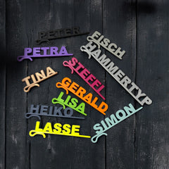 Namensschild für Wein, Dubbeglas usw. ( Arial Black  )