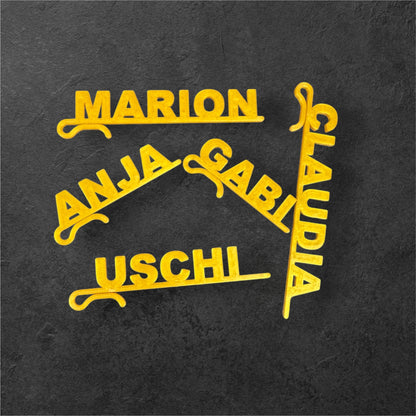 Namensschild für Wein, Dubbeglas usw. ( Arial Black  )