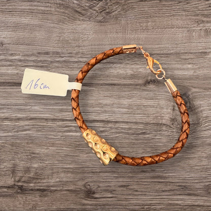 Dubbeglas Armband Edelstahl /Rosogold