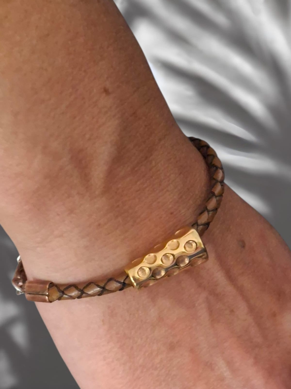 Dubbeglas Armband Edelstahl /Rosogold