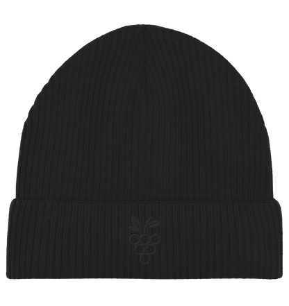 Organic Fisherman Beanie - Traube Schwarz