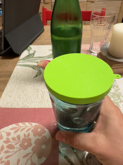 Dubbeglas-Deckel für Kunstoffgläser mit Ketten Anhänger